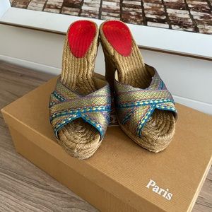 Christian Louboutin Cataribbon wedge espadrille sandals 36/6